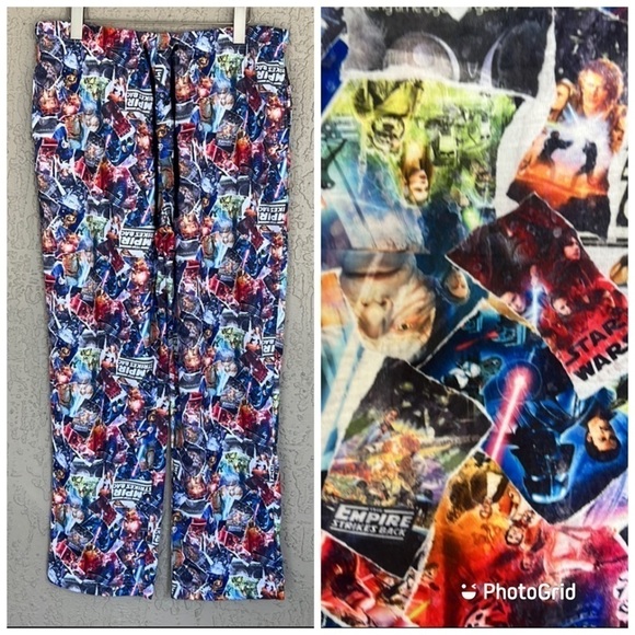 Star Wars Empire Strikes Back Print Button Fly Loungewear Pajama Pants - Picture 1 of 10